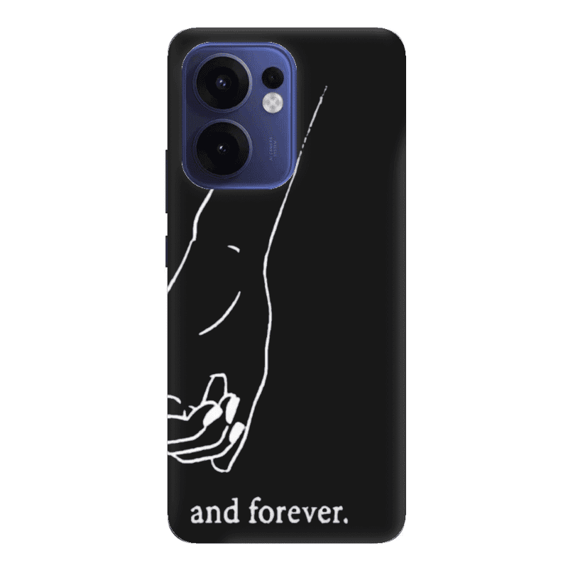 Oppo Reno 13 F And forewer Black Colored Silicone TPU Θήκη